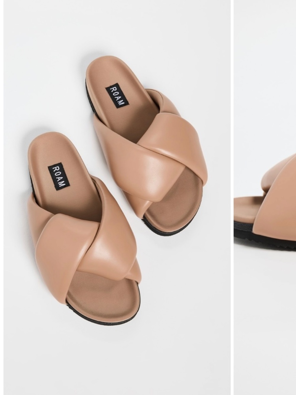 NEW ROAM FOLDY PUFFY SANDALS In Dune Size 7